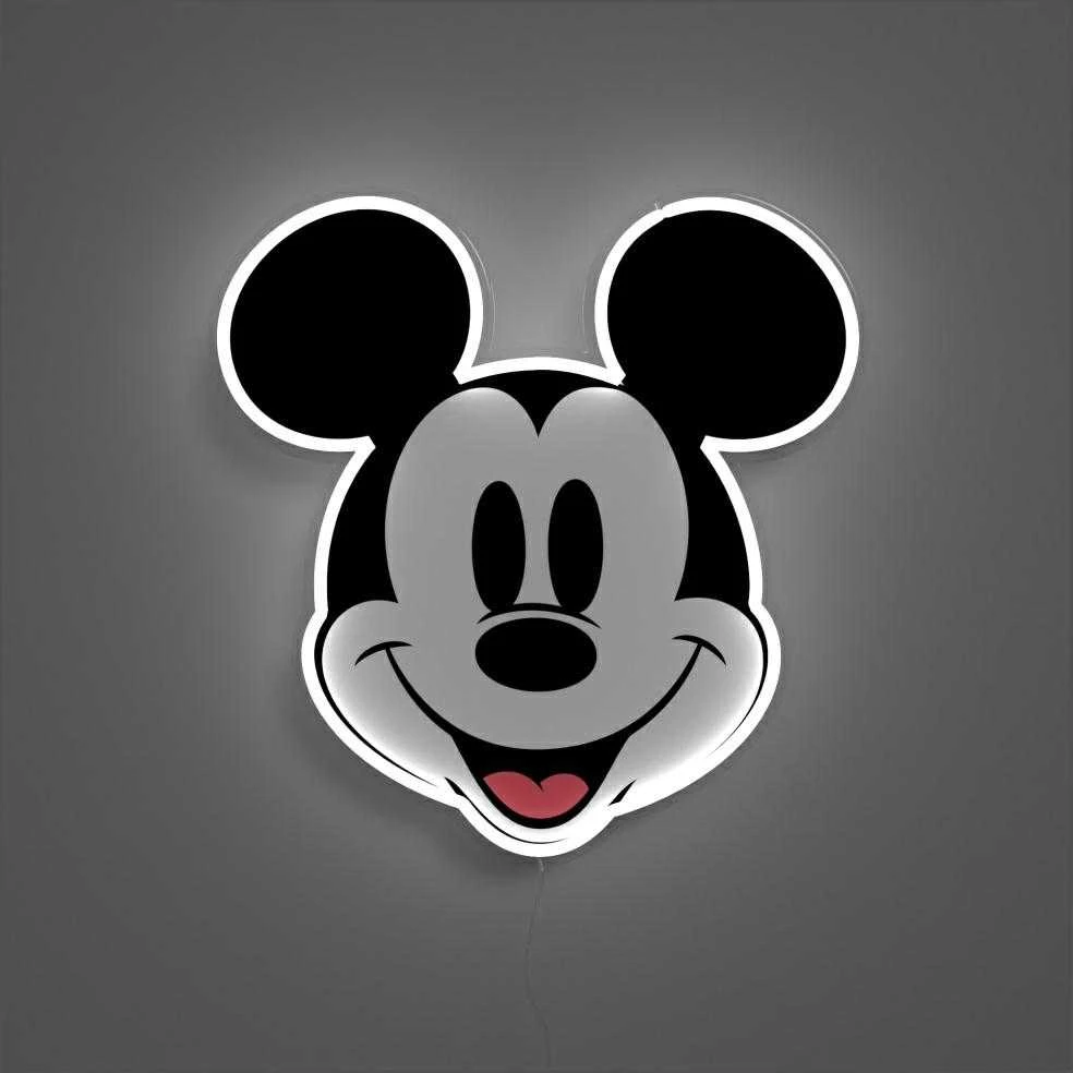 Yellowpop Neoninis geltonasis „Disney“ Mikio atspausdintas veidas