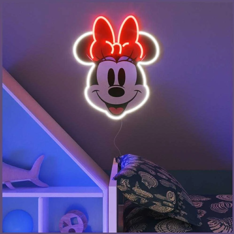 Trefl Yellowpop Neoninis geltonasis „Disney Minnie“ margintas veidas