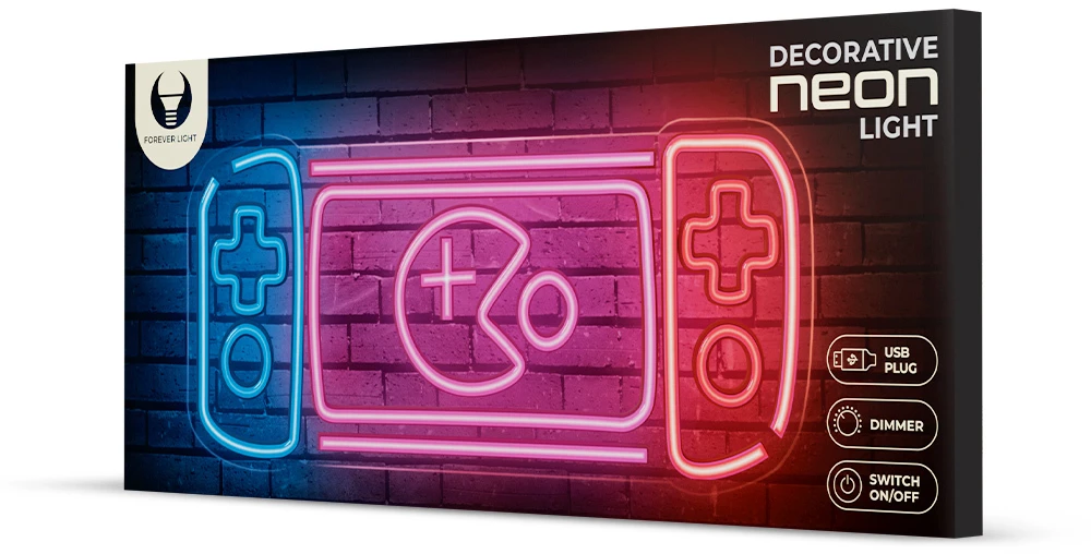 Neoninis PLEXI LED GAME Žaidimų konsolė įvairiaspalvis FPNE27 Forever Light