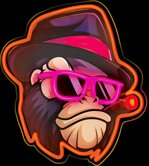 Neoninis LED paveikslas GANGSTA MONKEY daugiaspalvis FLA03 Forever Light