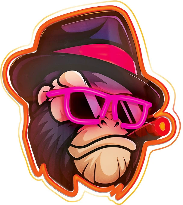 Neoninis LED paveikslas GANGSTA MONKEY daugiaspalvis FLA03 Forever Light