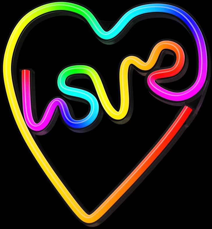 Neoninė LED RGB širdelės formos dekoracija LOVE IN HEART FLRN02 + RC Forever Light