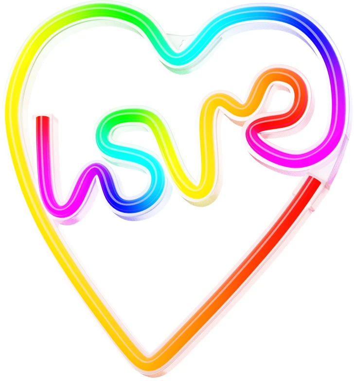 Neoninė LED RGB širdelės formos dekoracija LOVE IN HEART FLRN02 + RC Forever Light