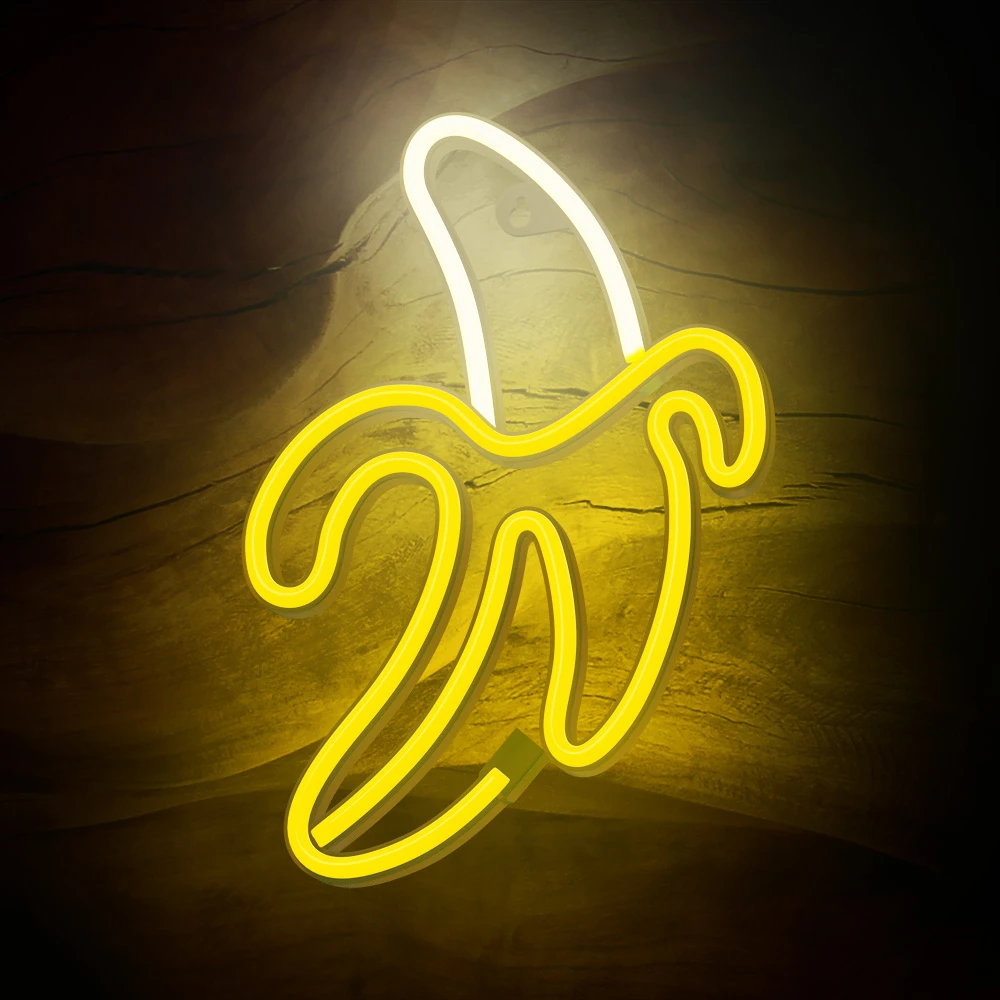 Neoninis LED šviestuvas BANANA baltas geltonas Bat + USB FLNE10 Forever Light