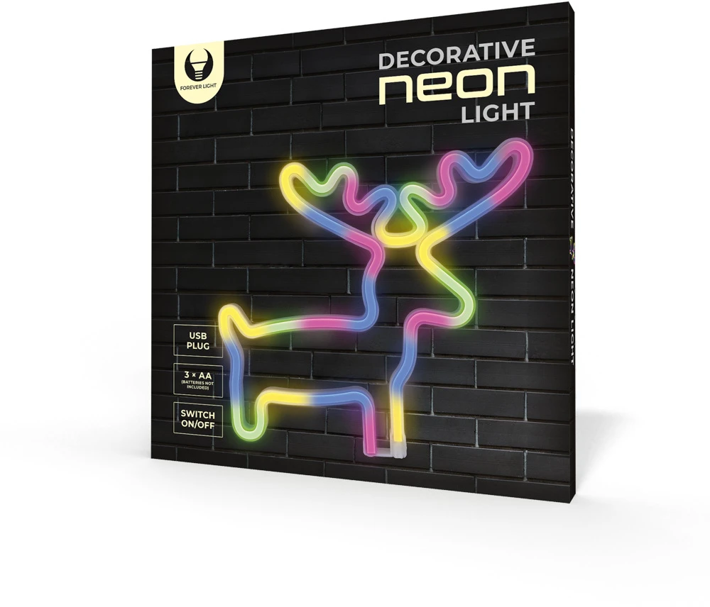 TelForceone Neoninė LED lemputė ELK daugiaspalvė šikšnosparnis + USB FLNE12 Forever Light