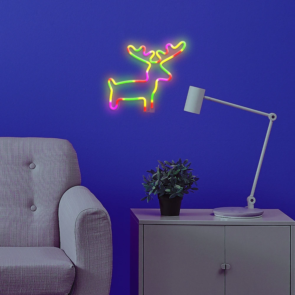 TelForceone Neoninė LED lemputė ELK daugiaspalvė šikšnosparnis + USB FLNE12 Forever Light