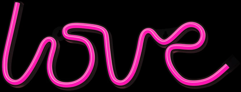 Sieninis šviestuvas Neoninis LED šviestuvas LOVE rožinis šikšnosparnis + USB FLNE05 Forever Light