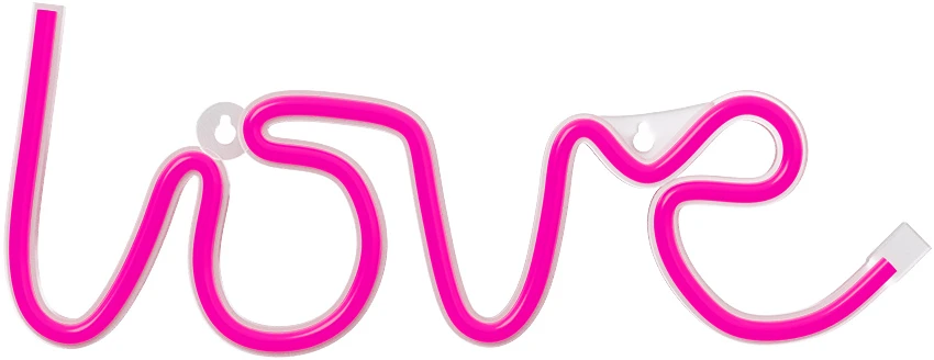 Sieninis šviestuvas Neoninis LED šviestuvas LOVE rožinis šikšnosparnis + USB FLNE05 Forever Light
