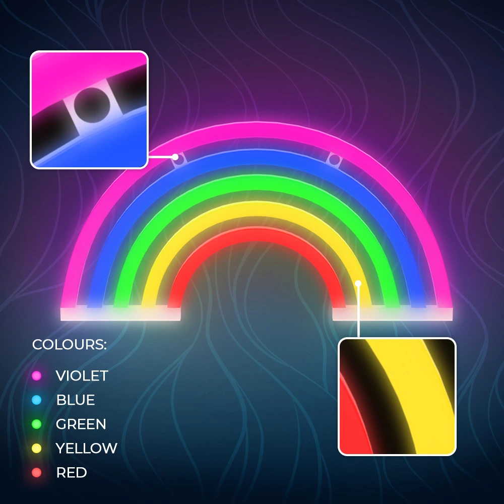 Neoninė LED lemputė RAINBOW 5 spalvų FLNE14X Forever Light