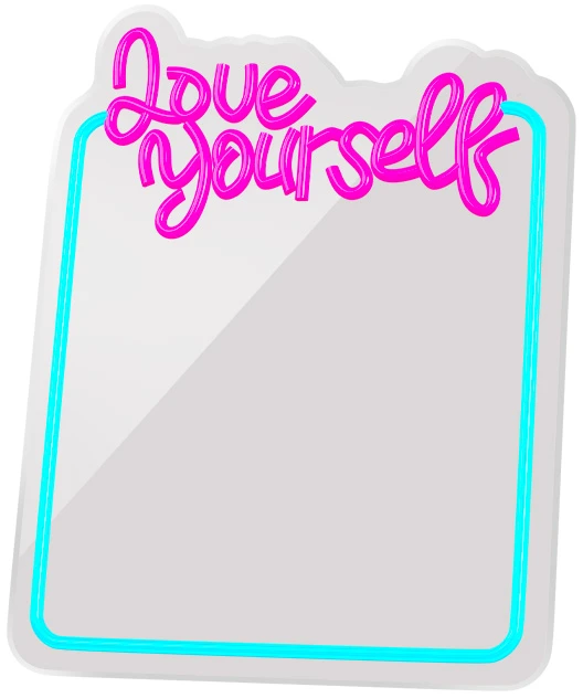 Neoninis veidrodis LED LOVE YOURSELF turkio rožinė FMNE01 Forever Light