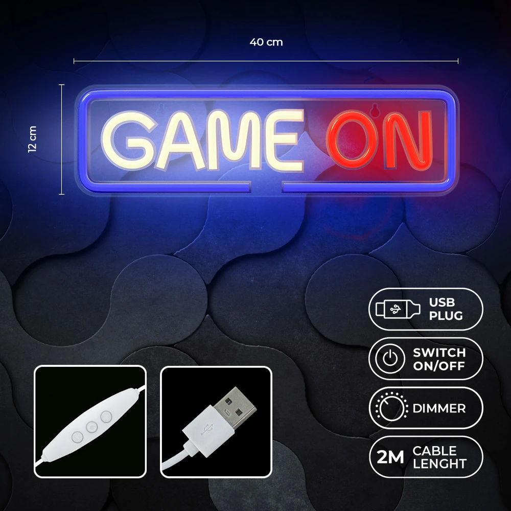 Neoninis PLEXI LED GAME ON daugiaspalvis FPNE23 Forever Light