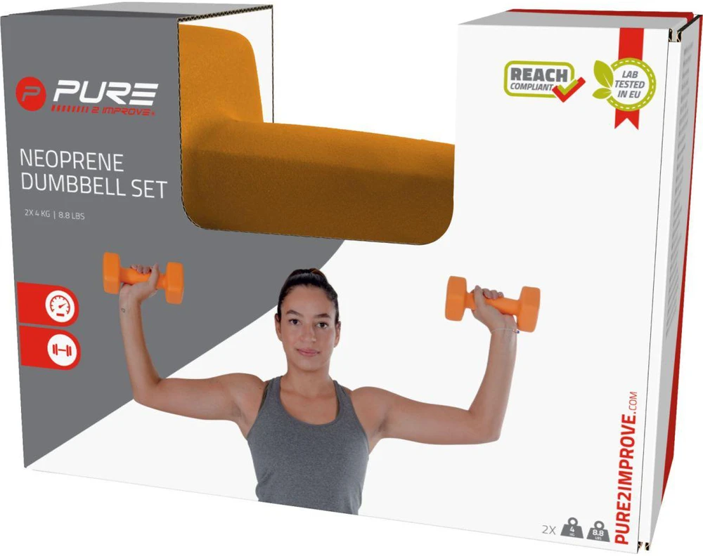 Pure2Improve | Dumbbells | 8.173 kg | Oranžinis | 2 pcs | 4kg