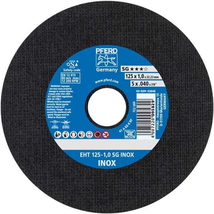 Nerūd. plieno pjovimo diskas PFERD EHT125-1,0mm SG INOX