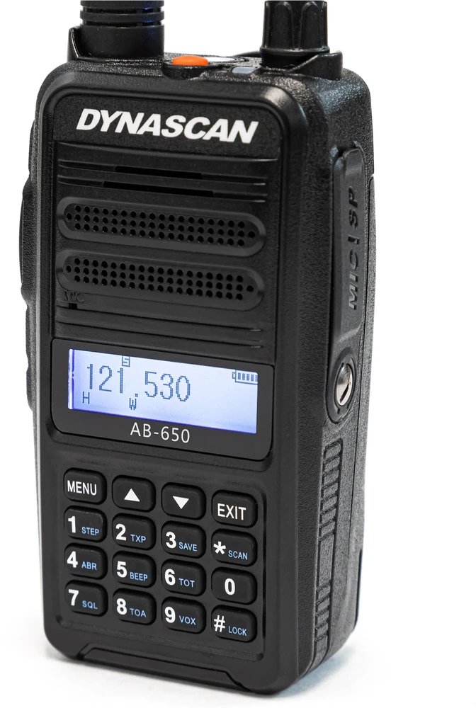 Nešiojama aviacinė VHF radijo stotelė Dynascan AB-650, 118-136.975 MHz