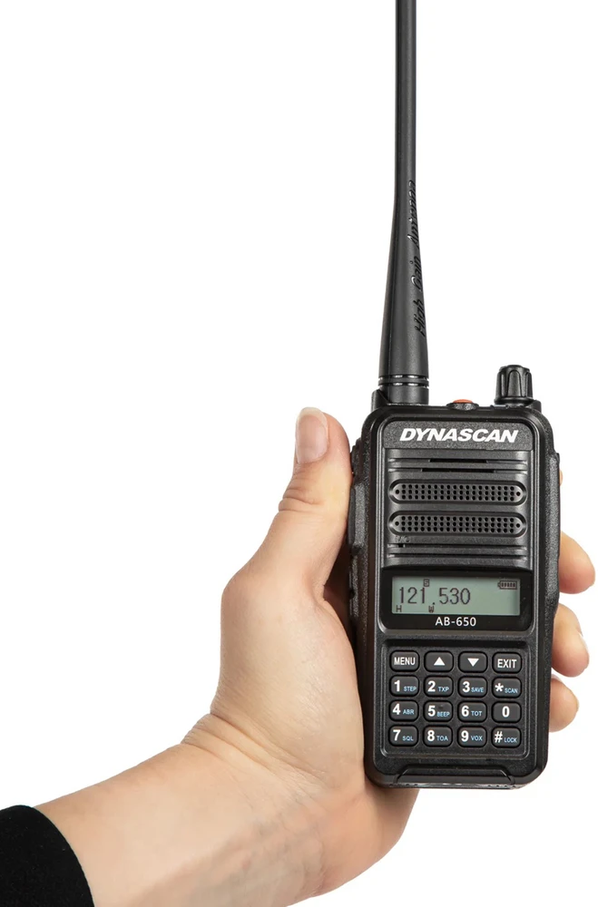 Nešiojama aviacinė VHF radijo stotelė Dynascan AB-650, 118-136.975 MHz