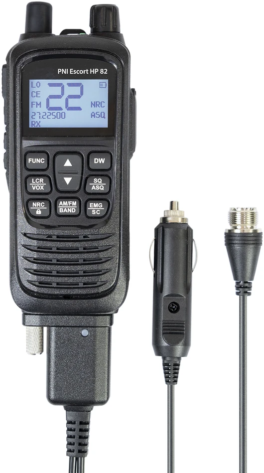 Nešiojama CB radijo stotelė PNI Escort HP 82, kelių standartų, 4W, 12V, AM-FM su PNI Extra 45 CB antena su magnetu