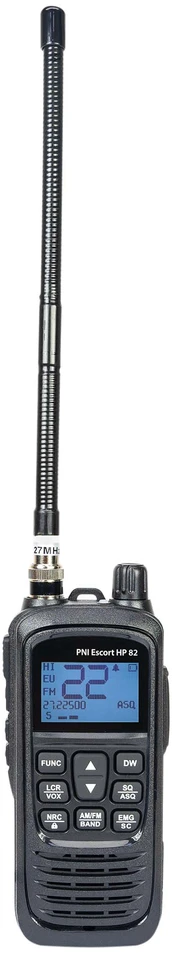 Nešiojama CB radijo stotelė PNI Escort HP 82, daugiastandartė, 4W, 12V, AM-FM ir CB antena PNI S75, 75 cm, su pridedamu magnetu