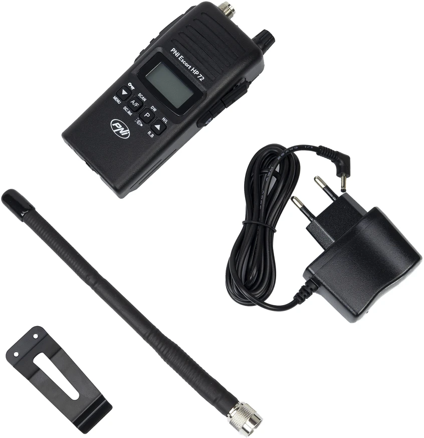 Nešiojama CB radijo stotelė PNI Escort HP 72, 4W, AM-FM, ASQ, Dual Watch, Scan, be baterijos