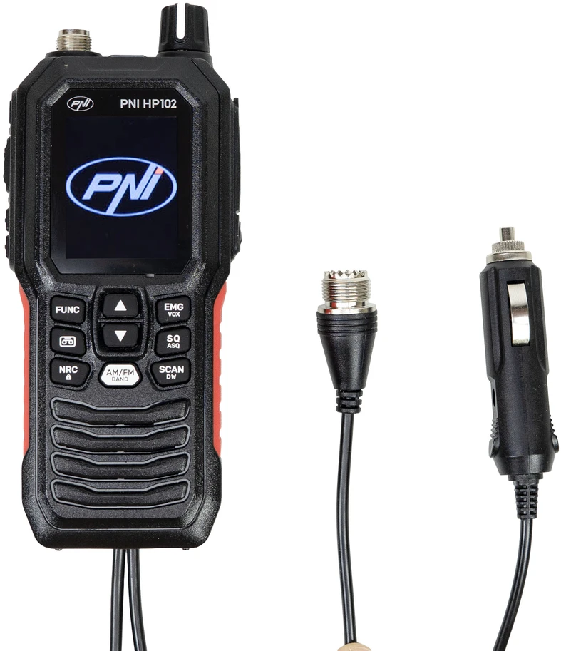 Nešiojama CB radijo stotelė PNI Escort HP 102 multi standard, 4W, 12V, AM-FM, NRC, Dual Watch, Roger Beep, reguliuojamas ASQ SQ, VOX