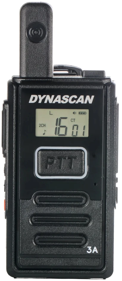 Nešiojama PMR radijo stotelė Dynascan 3A 446MHz, 0,5W, 16 kanalų, VOX, juoda