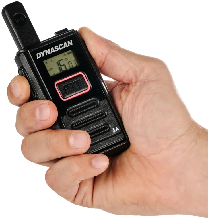 Nešiojama PMR radijo stotelė Dynascan 3A 446MHz, 0,5W, 16 kanalų, VOX, juoda