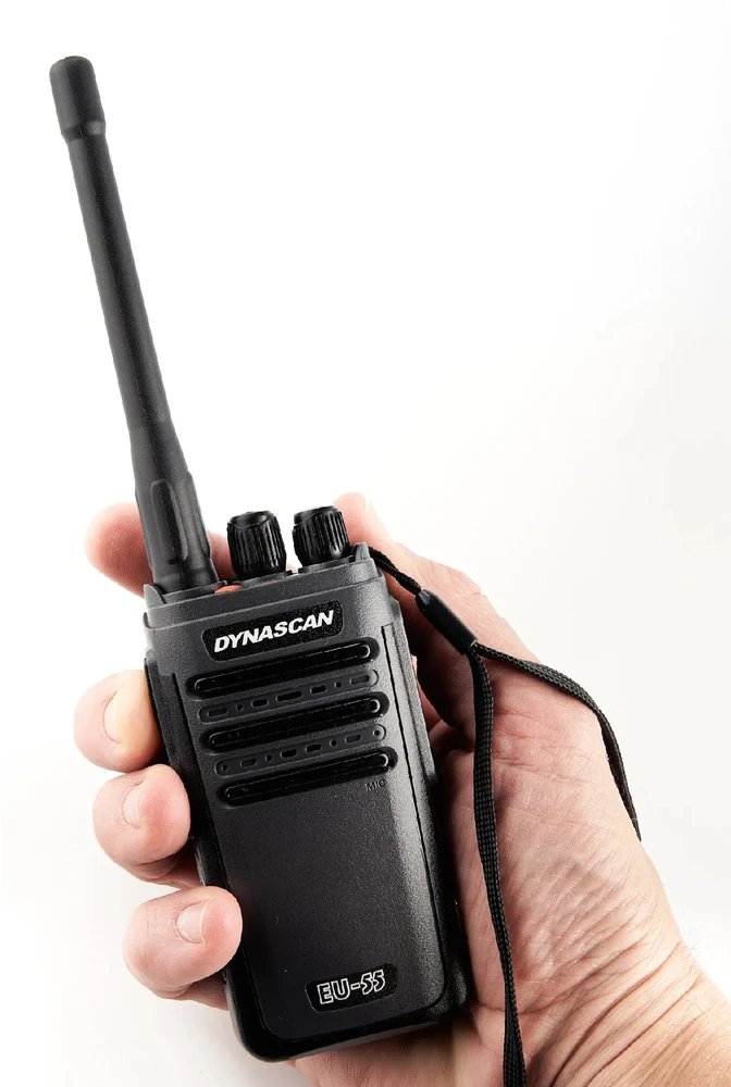 Nešiojama radijo stotelė PMR Dynascan EU-55, 446MHz, 0.5W, 16CH, CTCSS, DCS, 1500mAh, IP65