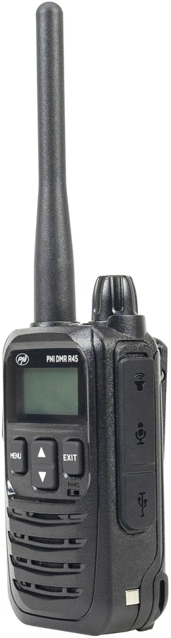 Nešiojama radijo stotelė PNI DMR R45, skaitmeninė ir analoginė, 446MHz, 16 skaitmeninių kanalų ir 99 analoginiai kanalai, balso įrašymo funkcija, 2000mAh Li-Ion baterija