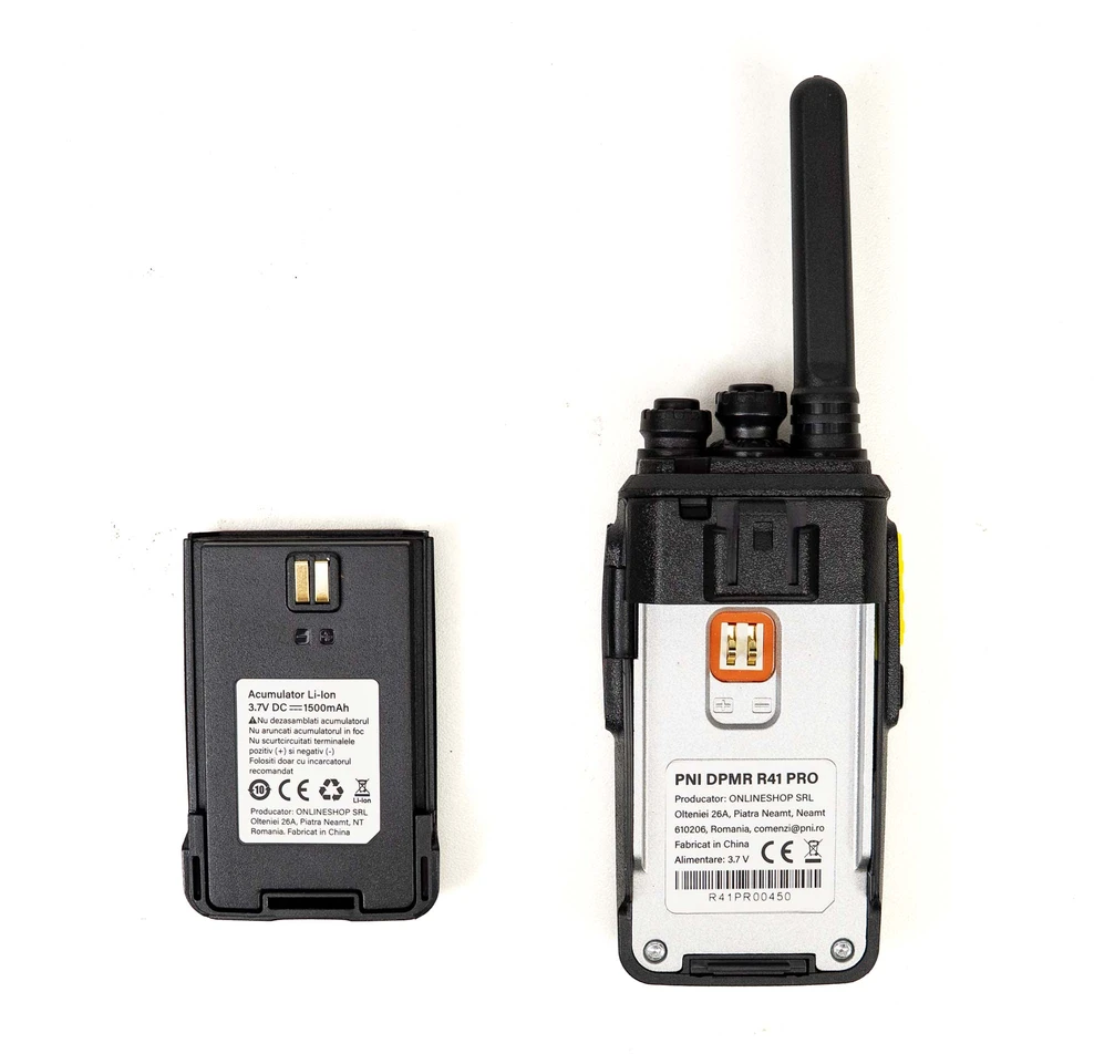 Nešiojama radijo stotelė PNI DPMR R41 PRO, 0.5W, dPMR446, 16 skaitmeninių ir analoginių kanalų, TOT, nuskaitymas (Scan), monitorius, programuojama, 1500mAh baterija, CTCSS/DCS
