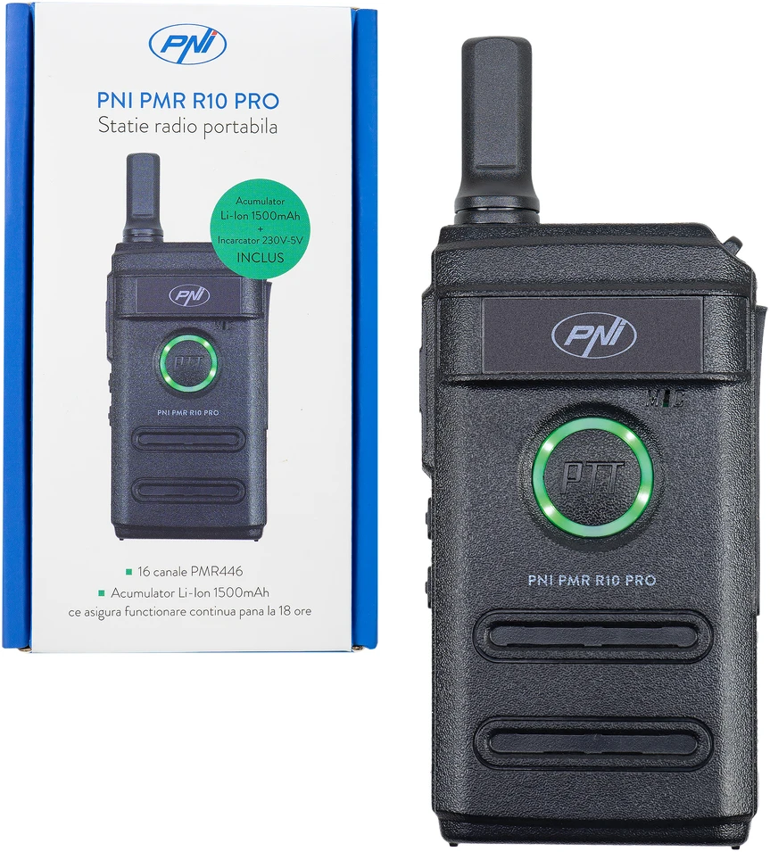 Nešiojama radijo stotelė PNI PMR R10 PRO, 446MHz, 0.5W, Monitorius, Nuskaitymas, CTCSS DCS kodai