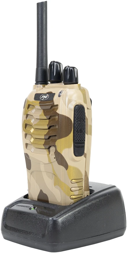 Nešiojama radijo stotelė PNI PMR R40 Camo, 2 vnt. komplektas, 0,5 W, 16 programuojamų kanalų, 16 PMR ir 50 CTCSS bei 104 DCS tonų, ASQ, TOT, monitorius, programuojama, 1200 mAh baterijos, įkrovikliai ir ausinės komplekte