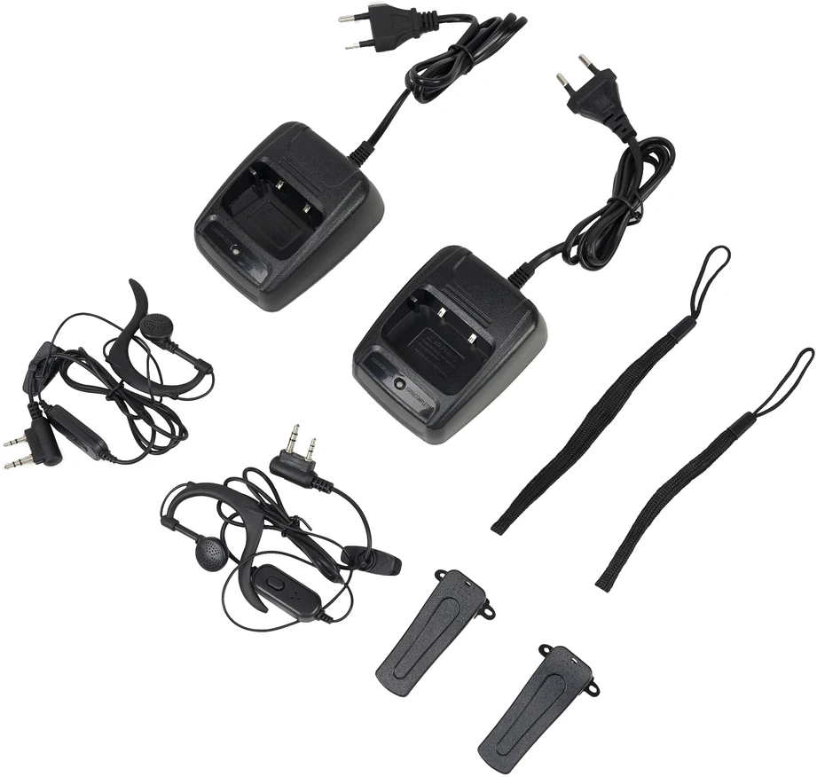 Nešiojama radijo stotelė PNI PMR R40 Camo, 2 vnt. komplektas, 0,5 W, 16 programuojamų kanalų, 16 PMR ir 50 CTCSS bei 104 DCS tonų, ASQ, TOT, monitorius, programuojama, 1200 mAh baterijos, įkrovikliai ir ausinės komplekte