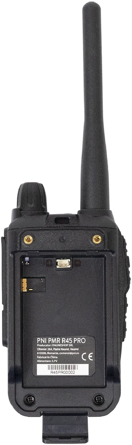 Nešiojama radijo stotelė PNI PMR R45 PRO 446MHz, 0.5W, 32 programuojami kanalai, 16 PMR ir 38 CTCSS bei 104 DCS tonai, IP67, Squelch 5 lygiai, VOX, TOT, BCL, Scan, Roger Beep