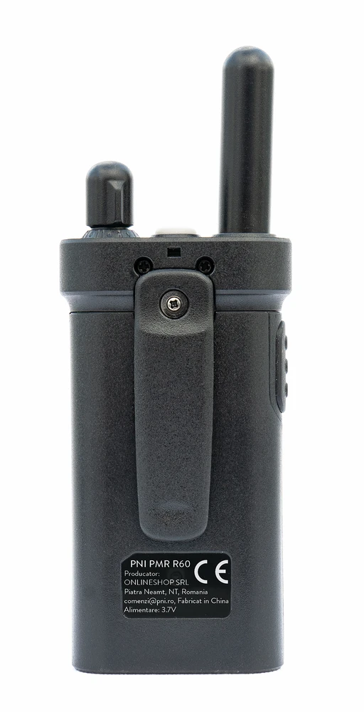 Nešiojama radijo stotelė PNI PMR R60 446MHz, 0.5W, 16 programuojamų kanalų, 16 PMR ir 50 CTCSS tonų bei 104 DCS, nuskaitymas, klaviatūros užraktas, SOS, monitorius, 1200mAh baterija