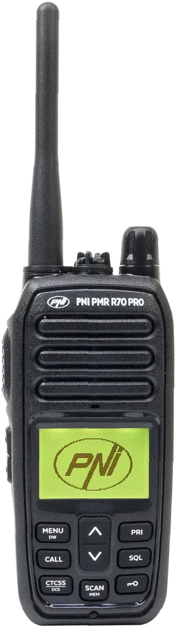 Nešiojama radijo stotelė PNI PMR R70 PRO 446MHz, 0.5W, 99 kanalai, 16 PMR ir 50 CTCSS bei 104 DCS tonai, IP67