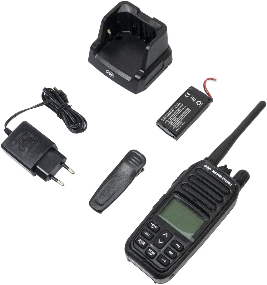 Nešiojama radijo stotelė PNI PMR R70 PRO 446MHz, 0.5W, 99 kanalai, 16 PMR ir 50 CTCSS bei 104 DCS tonai, IP67