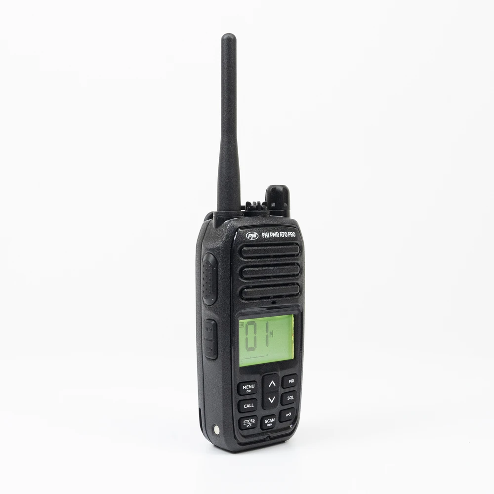Nešiojama radijo stotelė PNI PMR R70 PRO 446MHz, 0.5W, 99 kanalai, 16 PMR ir 50 CTCSS bei 104 DCS tonai, IP67