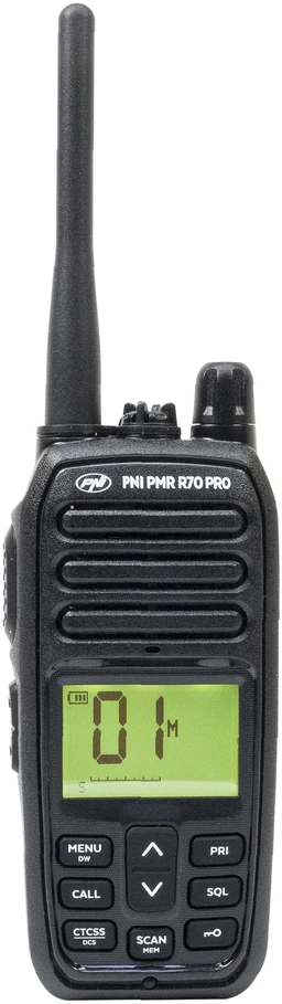 Nešiojama radijo stotelė PNI PMR R70 PRO 446MHz, 0.5W, 99 kanalai, 16 PMR ir 50 CTCSS bei 104 DCS tonai, IP67