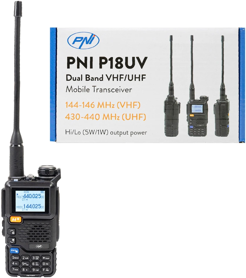 Nešiojama VHF/UHF radijo stotelė PNI P18UV, dviejų dažnių