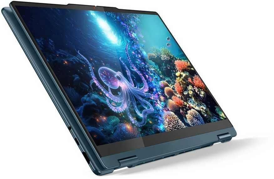 Lenovo Yoga 7 2-in-1 14AKP10 Copilot+ asmeninis kompiuteris AMD Ryzen AI 5 340 hibridinis (2-in-1) 35,6 cm (14") Jutiklinis ekranas WUXGA 16 GB LPDDR5-SDRAM 512 GB SSD Wi-Fi 7 (802.11be) Windows 11 Home Teal