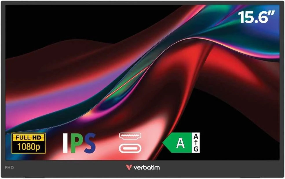 Nešiojamas monitorius Verbatim LIGHT 15.6″ FHD juodos spalvos 32401