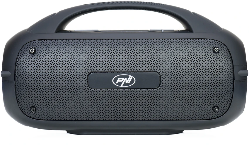 Nešiojamasis garsiakalbis PNI FunBox BT600, su Bluetooth, 65W, MP3 grotuvas, kortelių skaitytuvas, USB, belaidis mikrofonas, 4400mAh baterija, IPX4