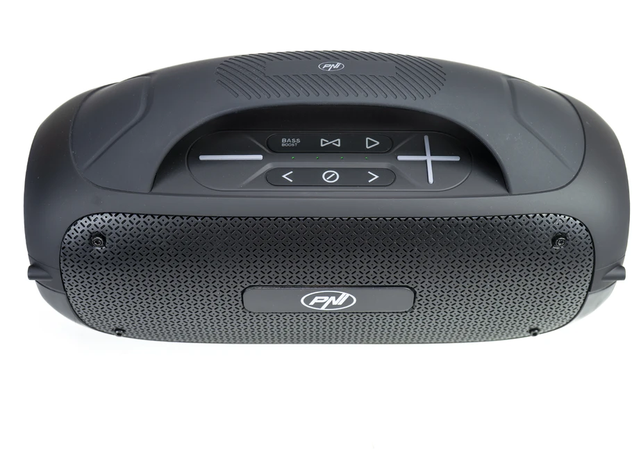 Nešiojamasis garsiakalbis PNI FunBox BT600, su Bluetooth, 65W, MP3 grotuvas, kortelių skaitytuvas, USB, belaidis mikrofonas, 4400mAh baterija, IPX4