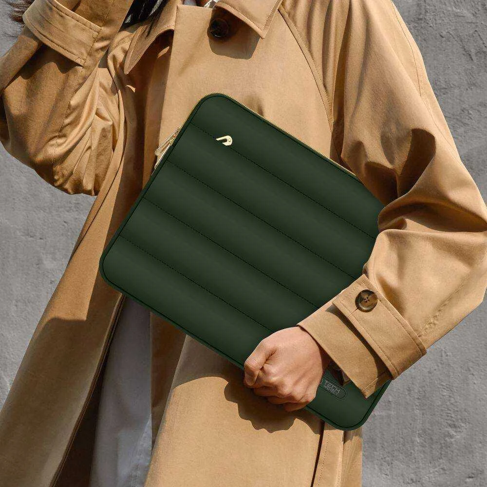 Nešiojamo kompiuterio dėklas 15″ – 16″ Tech-Protect Puffy Army Žalias