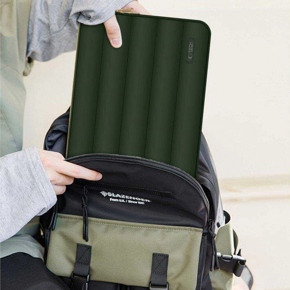 Nešiojamo kompiuterio dėklas 15″ – 16″ Tech-Protect Puffy Army Žalias