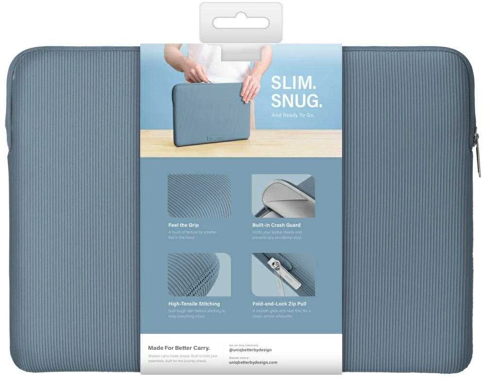 Nešiojamas kompiuteris Sleeve UNIQ Cyprus Ridge Edition 16″ waterproof neoprene mėlynas