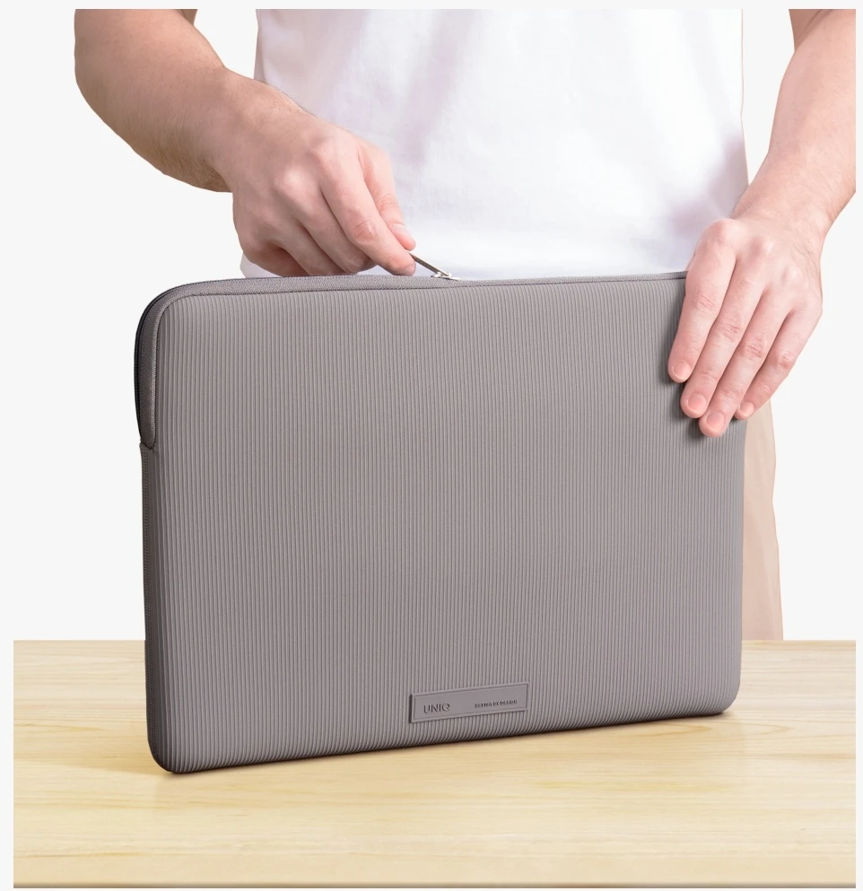 Nešiojamas kompiuteris Sleeve UNIQ Cyprus Ridge Edition 16″ waterproof neoprene pilkos spalvos