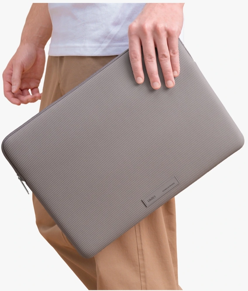 Nešiojamas kompiuteris Sleeve UNIQ Cyprus Ridge Edition 16″ waterproof neoprene pilkos spalvos
