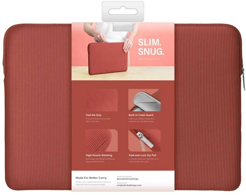 Nešiojamas kompiuteris Sleeve UNIQ Cyprus Ridge Edition 14″ waterproof neoprene red