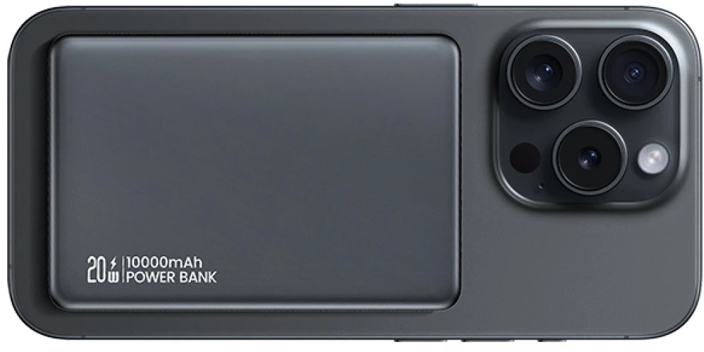 „USAMS CY“ serijos CD242 išorinė baterija, 10000mAh, 20W, magnetinė, belaidė, su patamsėjimu.