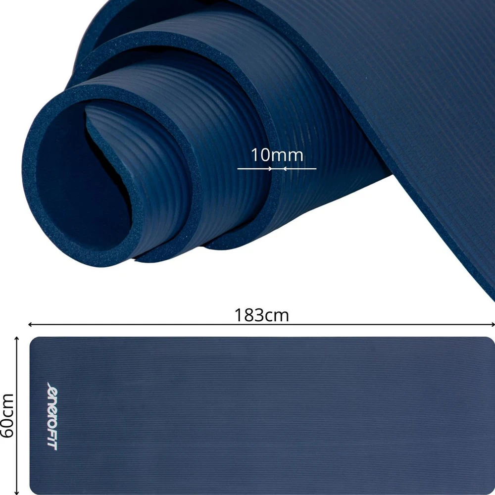 NESLYSTANTIS NBR FITNESO KILIMĖLIS 183x60x1CM MĖLYNAS + DĖKLAS ENERO FIT 1066509
